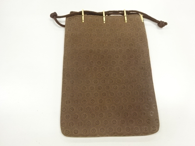 印伝花亀甲模様男物信玄袋